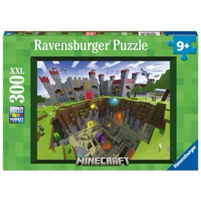Image de Ravensburger Puzzle Enfant 300 pièces XXL Découpe Minecraft À partir de 9 ans qualité supérieure Carton épais et résistant Jeu vidéo 13334