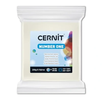 Image de CERNIT CE0900250027C Un Pain de Pâte Polymère Number one à Modeler Cuire Couleur Blanc Bloc 250 g