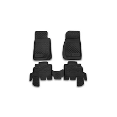 Image de Element Tapis de Sol 3D en Caoutchouc antidérapant pour Jeep Wrangler 4 Doors 07 18, Noir