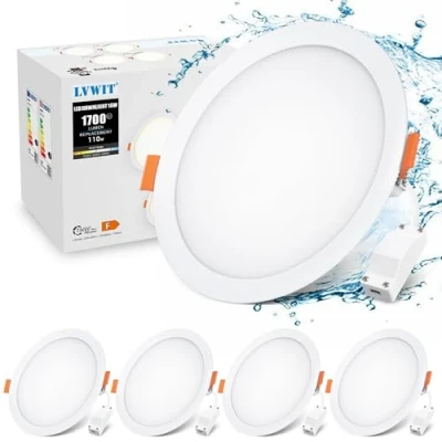 Image de LVWIT Spot LED Encastrable Extra Plat,16W équivalent à 110W,Spots Plafond 1700LM,3000K Blanc Chaud 4000K Neutre 6500K Froid,Spot pour Salle de Bain Cuisine Salon Couloir,Lot 4