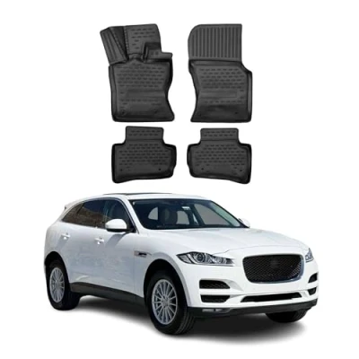 Image de OMAC Tapis de Sol Compatible avec Jaguar F Pace 2015 2024 en Caoutchouc Noir