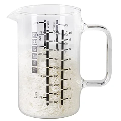 Image de wenco Verre doseur en de 500 ml avec deux échelles et différentes unités mesure, transparent, résistant à la chaleur, idéal pour mesurer précision les liquides