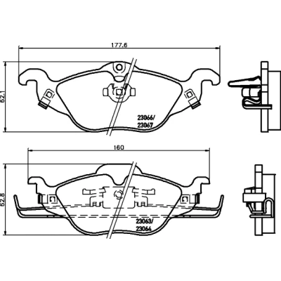Image de HELLA 8DB 355 008 571 Jeu de plaquettes frein avec indicateur d&#039;usure OPEL: Astra G CC, Caravan, Cabriolet, VAUXHALL: Mk4 CC