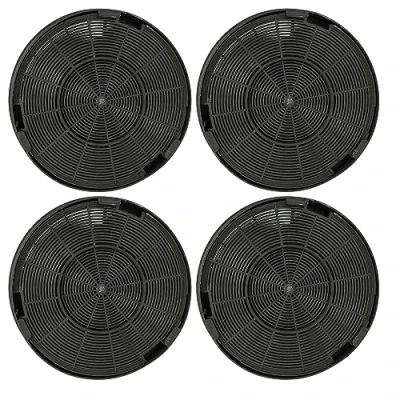 Image de vhbw 4x Filtres à charbon actif compatible avec AEG 94249246401, 94249246300, 94249246202, 94249246302, 94249246301 hotte aspirante 19,6 cm