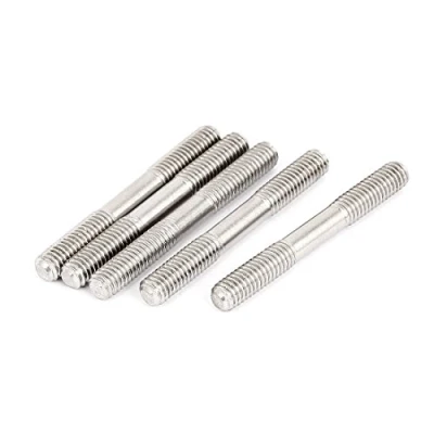Image de sourcing map Goujon Double Extrémité Fileté Vis Boulon 304 Inox Acier M6 x 50mm 5Pcs
