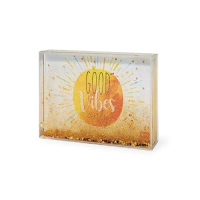 Image de Legami Cadre Photo avec Paillettes, 16 x 11 cm, en PC et Liquide, Variante Yellow Glitter, de Table, Une Photographie remplaçable Incluse