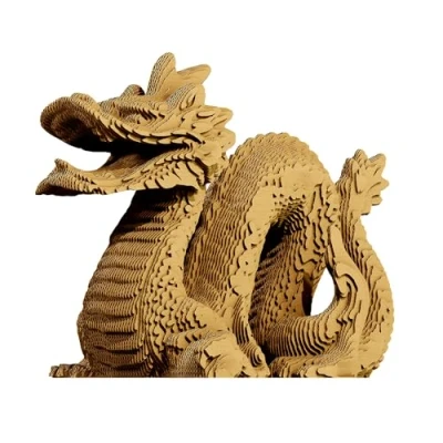 Image de CARTONIC Dragon: Un Voyage captivant d&#039;assemblage et de créativité Puzzle 3D en Carton Le se transforme Une Figure Relief Dragon Made of Recycled Cardboard