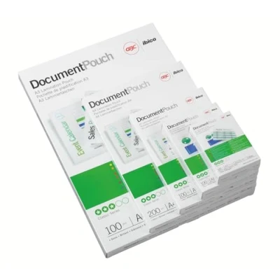 Image de GBC 3745103 Pack de 200 Pochettes brillantes pour document A4 2 x 38 microns