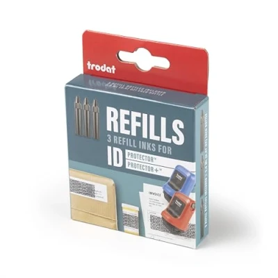 Image de Trodat recharges d&#039;encres pour ID Protector+ &amp; Protector Protection contre le vol d&#039;identité Encre de recharge tampon à rouleau Lot 3 d&#039;encre