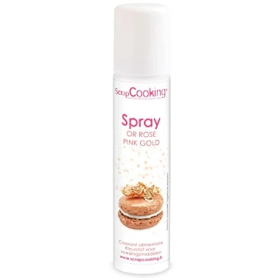 Image de ScrapCooking Spray Colorant de Surface Or Rose 75 ml Alimentaire pour faire Briller vos Pâtisseries, Biscuits, Macarons, Pâtes à Sucre, Cupcakes, Gâteaux, Entremets, Bûches 4299