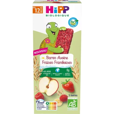 Image de HiPP Biologique Barres Avoine Fraises Framboises 100 g