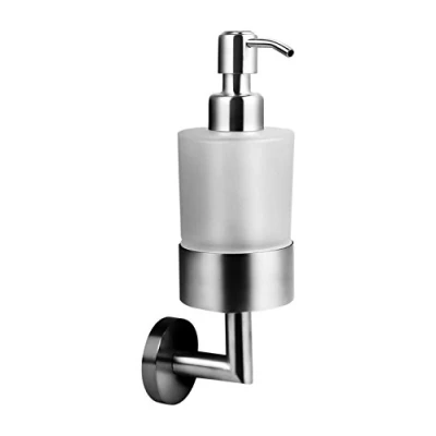 Image de Ambrosya® Distributeur de Savon Exclusif en Acier Inoxydable Salle Bain Porte Verre Support à Vaisselle Toilette (Acier (Brossé))