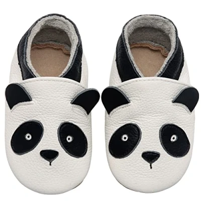 Image de IceUnicorn Chausson Cuir Bébé Bebe Chaussons Souple Fille Garçon Premiers Pas Mignon 0 6 Mois 3 Ans(Panda, 18 24 mois)