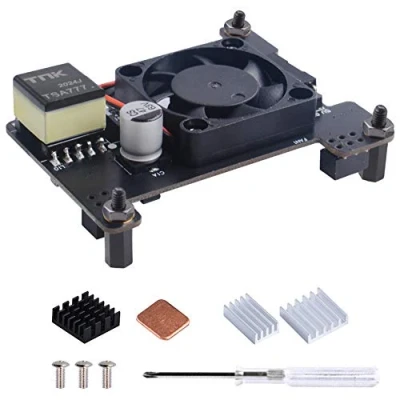 Image de GeeekPi Raspberry Pi 4 Isolated PoE Hat Support IEEE 802.3af Or 802.3at Standard, avec Ventilateur 30x30x7mm et Dissipateur pour modèle B / 3B + Plus