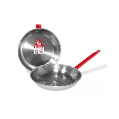 Image de La Ideal en Acier Poli Poêle à Frire Peu Profonde avec Une poignée, Argent, Lot de 12, Acier, Silver, 40 cm