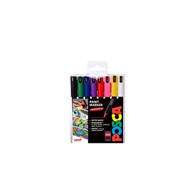 Image de Posca 153544841 Lot de 8 Marqueur peinture avec encre à base d&#039;eau et pointe aiguille extrafine calibrée de, 0,7 mm
