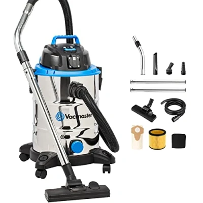 Image de Vacmaster VQ1530SFDC Aspirateur Eau et Poussière, Fonction Soufflerie Aspirateur, Acier Inoxydable Industriel avec &amp; sans Sac 1500W 30L