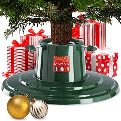Image de KADAX Support de sapin Noël avec réservoir d&#039;eau en plastique pour un véritable arbre Vert Hauteur l&#039;arbre jusqu&#039;à 2 m