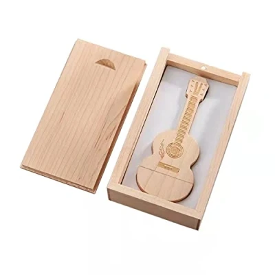 Image de Clé USB 3.0 8 Go en forme de guitare bois avec boîte (3.0 Go)