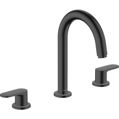 Image de hansgrohe Vernis Blend Mélangeur 3 trous avec tirette et vidage synthétique, noir mat, 71553670