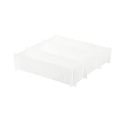 Image de Compactor Lot de 6 Séparateurs Tiroir Free, Longueur ajustable, Polypropylène, Blanc, 44 x 10 cm, RAN5191