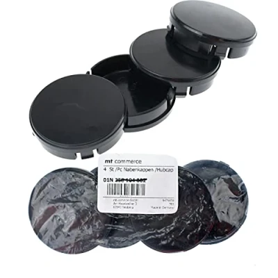 Image de Lot de 4 cache moyeux 64 mm Noir Pour Volvo