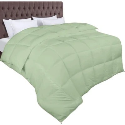Image de Utopia Bedding Couette 200x200 cm, Chaud 370 GSM, pour lit 2 Personne, Couverture Vert Sauge avec Onglets d&#039;angle (Vert Sauge)