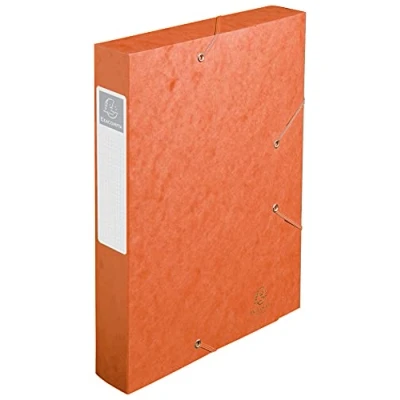 Image de Exacompta Réf. 16017H 1 boîte de classement avec élastiques CARTOBOX Livrée à plat Dos 6 cm carte lustrée 7/10ème 600g/m² Dimensions 25x33cm Format classer A4 Coloris orange