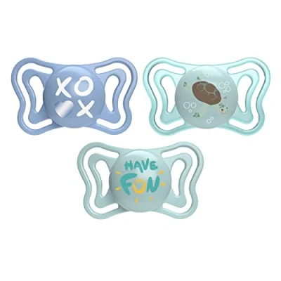 Image de PhysioForma Light, Sucette bébé avec Tétine en Silicone 6 16 Mois, Légère et Respirante, Forme Ergonomique, Soutient la Respiration Physiologique le bon développement de Bouche, Bleu, 2 pièces