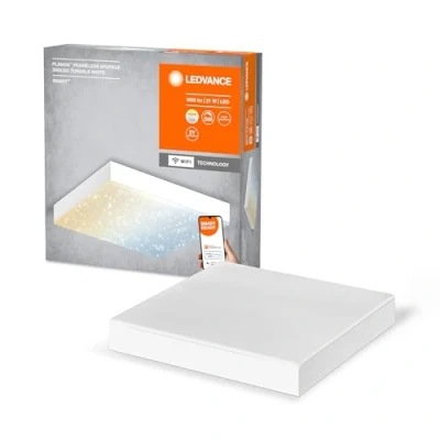 Image de LEDVANCE Dalle LED scintillante SMART+ WiFi, 300x300, 21W, 1800lm, blanc réglable (3000K à 6500K), sans cadre, avec effet scintillant, contrôlable par application, compatible Amazon, Google, etc.