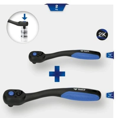 Image de KS TOOLS BT023002 Kit de cliquets 12,5 (1/2&quot;), 6,3 (1/4&quot;)