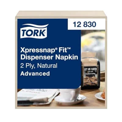 Image de Tork Serviettes de Table Xpressnap Fit 12830 Recharge pour Distributeur N14, Qualité Advanced 2 plis, Naturel 6 x 720 (4320) Feuilles