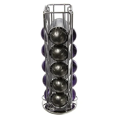 Image de Paxanpax Lot de 20 porte capsules à 4 rangées pour café Nespresso Vertuo Base rotative 360