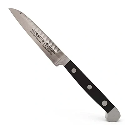 Image de GÜDE Solingen Couteau à décorer forgé, 9 cm, POM noir, ALPHA double mitre, fabriqué la main en Allemagne