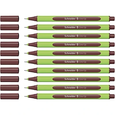 Image de Schneider 191018 Fineliner Line Up (épaisseur de trait 0,4 mm, en plastique biosourcé) brun topaze, Lot 10