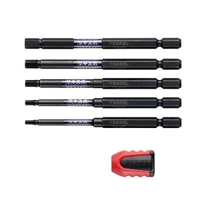 Image de VESSEL Recessed SAKISUBO Hex Bit 5 Piece Set [No.BW 32] (Assorted 5PC Set) (Japan Import)