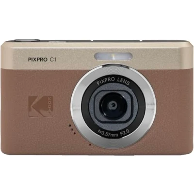 Image de KODAK Pixpro C1 Appareil Photo Numérique Ultra Compact 13MP BSI CMOS, Zoom 4X, Écran LCD 2.8&quot;, Flash LED, Batterie Intégrée Marron