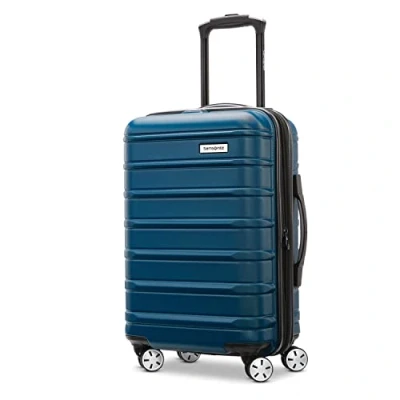Image de Samsonite Omni 2 Valise Rigide Extensible avec moulinets rotatifs, Bleu Lagon, Carry on 20 inch, roulettes pivotantes