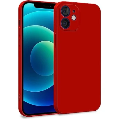 Image de MyGadget Coque Compatible avec Apple iPhone 12 Case TPU Souple &amp; Soft Doublure Microfibre Cover Protection Extra Fine Légère Rouge