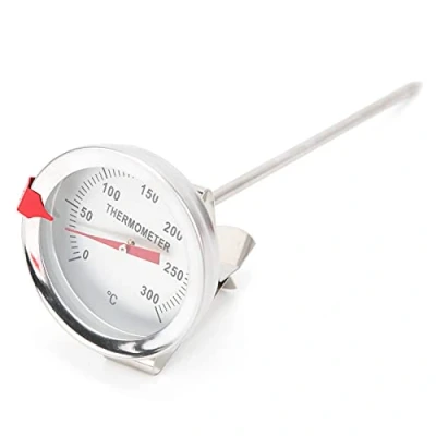 Image de thermomètre à friture, friture en acier inoxydable cadran de 5 cm thermomètres huile pour carter d&#039;huile Frites Ailes Poulet Frites(30cm)