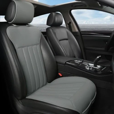 Image de Black Panther Coussin Siege Voiture, Confortable Housse de Siège Avant,Quatre Saisons Universelles Antidérapant Voiture avec Dossier(1PC Gris)