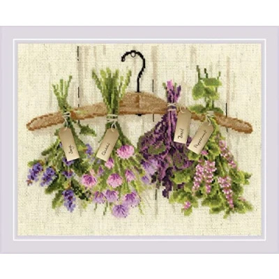 Image de RIOLIS Herbes Kit Point de Croix Coton Multicolore 30 x 24 cm