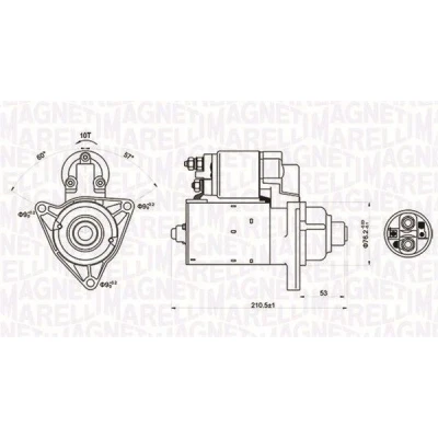 Image de MAGNETI MARELLI 063721176010 Démarreur 12 1,1 10 VOLKSWAGEN: TRANSPORTER 4, 4 Bus
