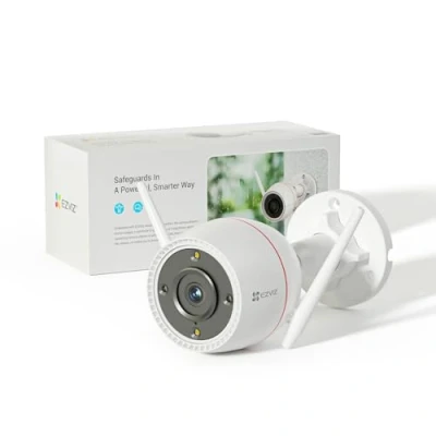 Image de EZVIZ Outpro 2K Caméra Surveillance WiFi Extérieure avec Vision Nocturne en Couleur, Alarme Sirène et Flash, étanche IP67, Détection de Personne, Audio Bidirectionnel, H.265, Compatible Alexa