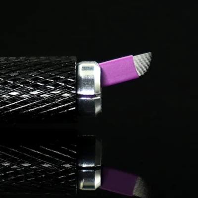 Image de 50 Pcs Violet Nano Aiguille Microblading 0.16mm Sourcil Lames De Tatouage 16U 18U 12 Pente 18 (18 Slope)