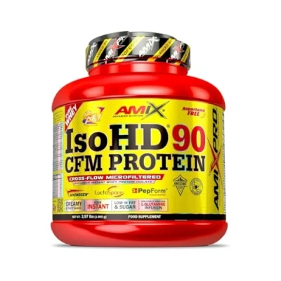 Image de Amix ISOHD 90 CFM Protein Augmente la masse musculaire et aide à récupération, protéine de lactosérum instantanée, sans aspartame, saveur double chocolat 1.8 kg