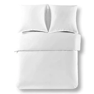 Image de Alreya Renforcé Housse de Couette (Juste la Housse) 100% Coton 200x220 cm Blanc Seulement avec Fermeture éclair