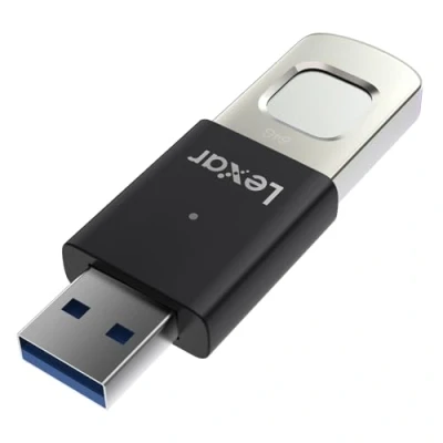 Image de Lexar JumpDrive Fingerprint F35 Pro clé USB 3.0 64 Go, jusqu&#039;à 300 Mo/s en lecture/150 écriture, USB, 10 identifiants d&#039;empreintes digitales autorisés, mémoire(LJDF35P064G RNBNG)