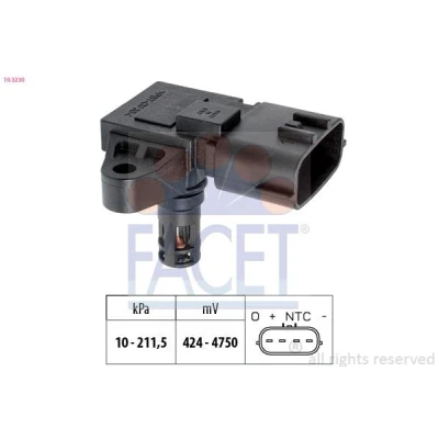 Image de FACET 10.3230 Capteur de pression barométrique, adaptation à l&#039;altitude 10kPa 212kPa Made in Italy OE Equivalent SMART: Fortwo II Coupe