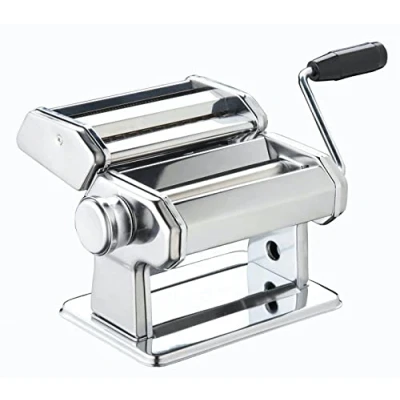 Image de Machine À Pâtes World Of Flavours, Manuelle Avec 9 Épaisseurs Réglables, Double Coupeur Italien De Luxe, Acier Inoxydable